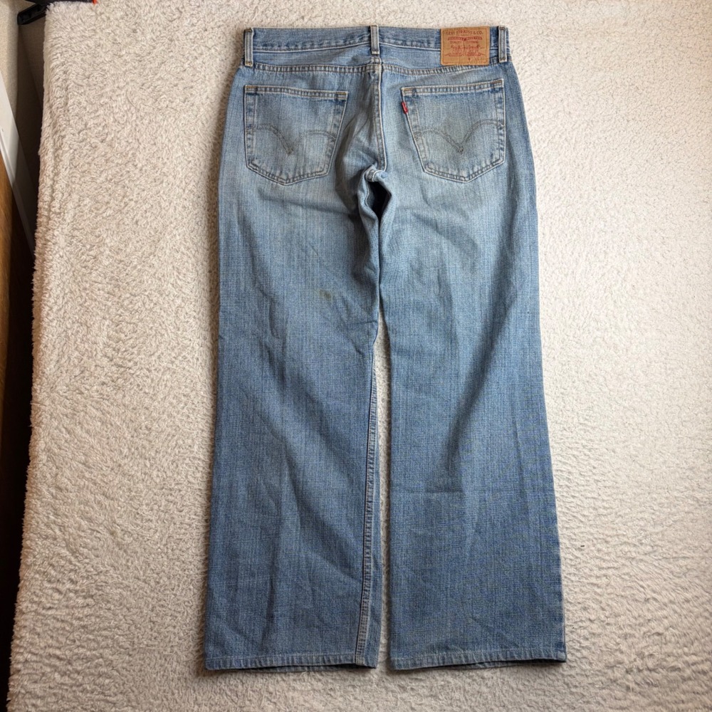 Levis 529 Low Straight Jeans Light Wash Blue Denim 33x32 (34x30) FADED Loose Fit